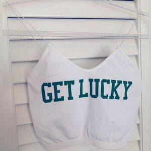 St. Patrick’s Day Get Lucky Seamless Cord Strap Crop Top